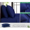 thumbnail image 3 of Queen Sheets, Genuine 100% Organic Viscose Derived from Bamboo Bed Sheet Set, Luxuriously Soft & Cooling, Double Stitching,  (Queen, Cobalt Blue), 3 of 9