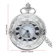 thumbnail image 3 of Vintage Pocket Watch, Roman Numeral Quartz piece, Classic Black Pocket Clock With Chain for Men Women Formal Events Collection, 3 of 7