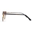 thumbnail image 4 of Womens Rhinestone Trim Flat Top Exposed Lens Metal Sunglasses Gold Brown Green, 4 of 4