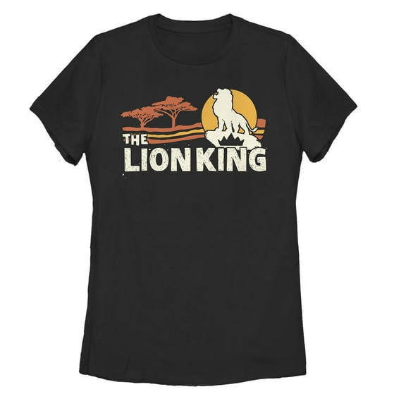 Women's Lion King Classic Pride Lands Graphic Tee Black Large