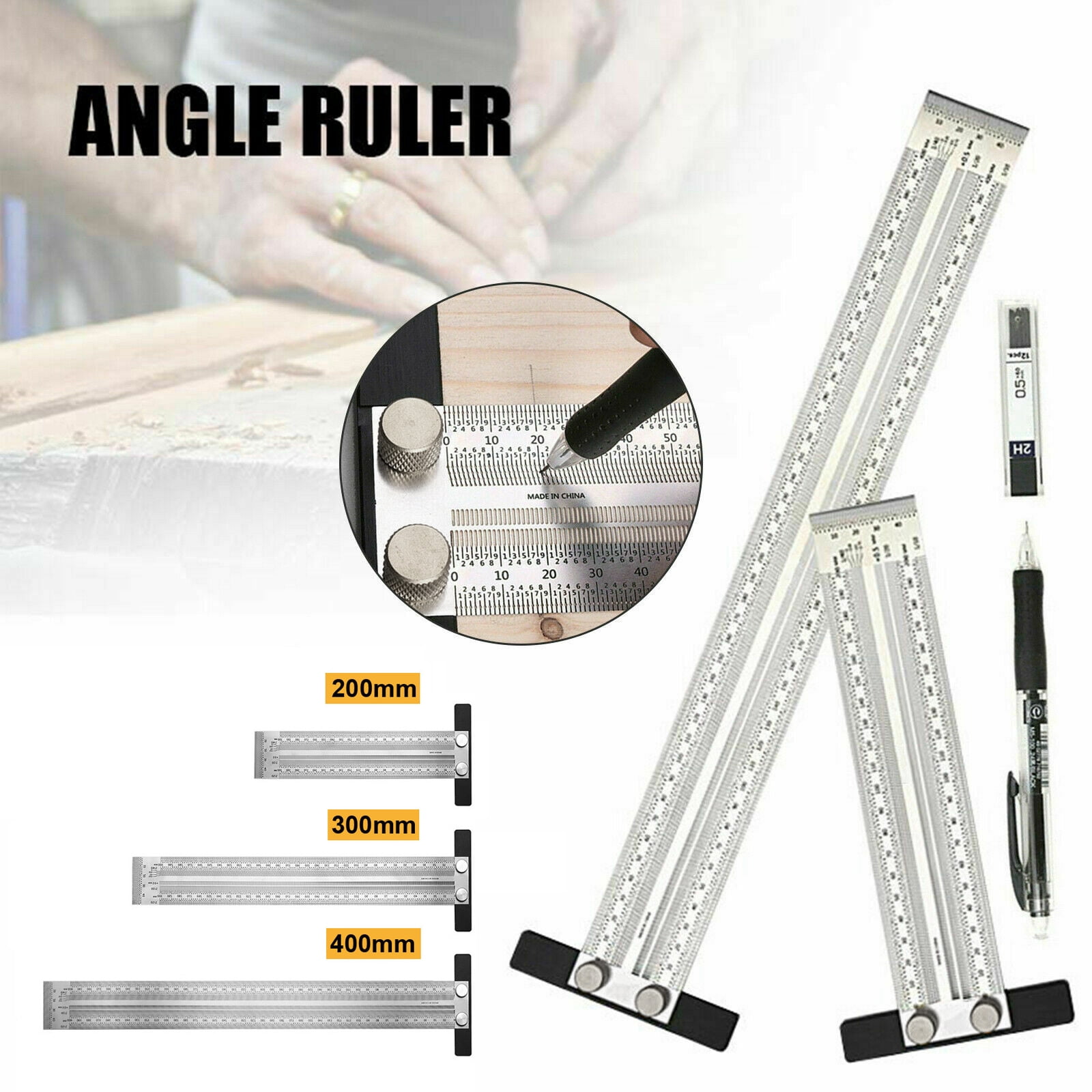 Ultra Precision Marking Rulers Square T Type Woodworking Scriber Measuring Tool 