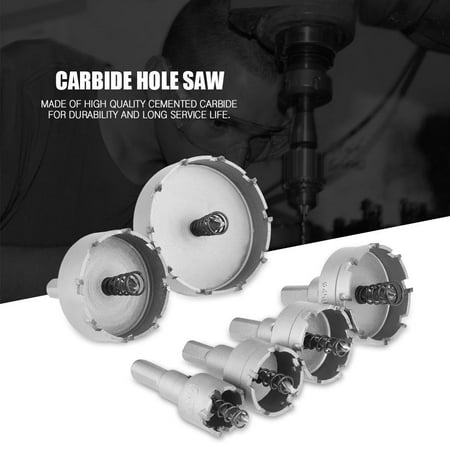 

CHICIRIS Carbide Hole Saw Hole Cutter 6Pcs 22-65mm Cemented Carbide Hole Saw Bit Metalworking Cutter Tool 22/30/35/45/50/65mm