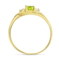 thumbnail image 5 of 14k Yellow Gold Oval Peridot And Diamond Ring, 5 of 8