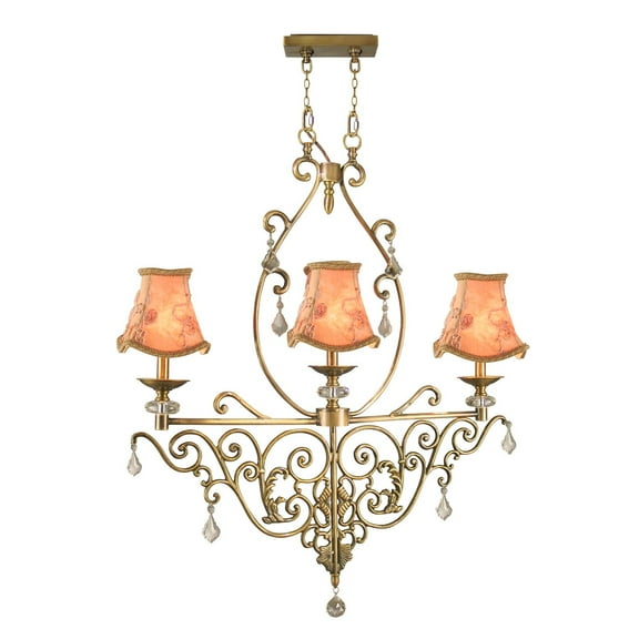 Dale Tiffany Springdale  32"W Ashbee 3-Light Crystal Accent Chandelier