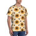 thumbnail image 2 of Vsdgher Sunflowers And Bee Print Men's Dry Fit Mesh Athletic Shirts Moisture Wicking Tennis T-Shirt Tops, 2 of 9