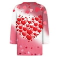 thumbnail image 5 of Fgvctg Valentine's Day Shirts for Women Casual 3/4 Length Sleeve Crewneck Top Romantic Date Night Pullover Shirts Oversized Cute Love Heart Graphic Blouse Gifts For Her Red M, 5 of 5