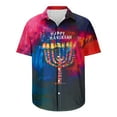 thumbnail image 5 of Bzhegqhd Men's Fashion Casual Hanukkah Printed Shirt Short Sleeve Button Up Short Sleeve Lapel Shirt, 5 of 5