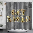 thumbnail image 3 of 4Pcs Get Naked Sunflower Shower Curtain Sets Floral Green Bathroom Set Decor with Non-Slip Rugs Bath U-shaped Mat Toilet Lid Cover Country Flower Bathroom Curtains Shower Set with 12 Hooks, 3 of 7
