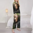 thumbnail image 3 of Fotbe Daisy Sleeping Sloth Pattern Long Sleeve Pajama Set for Women,Sleepwear Set,2-piece Loungewear Set,Soft PJs Comfy Nightwear with Pockets -X-Large, 3 of 7