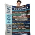 thumbnail image 1 of LHSHID Grandson Blanket Gift from Grandma Flannel Blanket for Grandson Birthday or Graduation 50x60in, 1 of 6