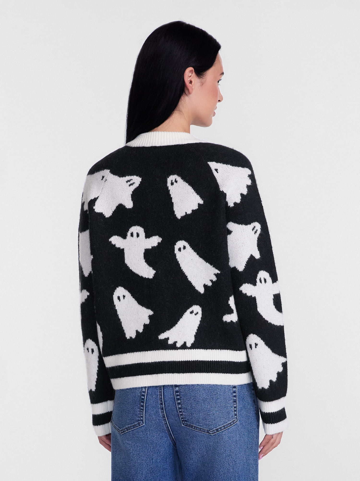 Women's Halloween Ghosts Graphic Sweater from Way to Celebrate, Sizes S-4X