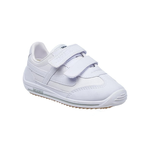 Tenis Panam Niño Niña Doble Ajuste Cómodo Suave Tipo Piel Blanco Escolar Casual 126A6R blanco 21 Panam 126A6R
