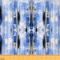 Homewish Abstract Geometric Art Fabric by the Yard 1 Yard,Minimalist Aesthetic Graffiti Home Decor Fabric by the Yard,Blue Black White Sewing Fabric For Teens,Super Cozy Room Decor