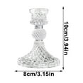 thumbnail image 3 of AuroraX Taper Candle Holder Embossed Glass Candlestick Holders Romantic Elegant French Vintage Decorative Rustic Valentines Day Candle Stand Gifts for Table Centerpieces Dining Wedding Decor, 3 of 6