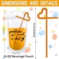 thumbnail image 2 of Muka 50 PCS 16 OZ Reusable Frosted Stand up Juice Pouches with Reusable Straws, Hand-held, 4 Mil, 2 of 5