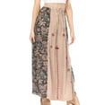 thumbnail image 4 of Sakkas Maran Women's Boho Embroidery Skirt with Lace Elastic Waist and Pockets - Beige - One Size, 4 of 5