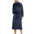 DxhmoneyHX Men's Flannel Robe Hooded Plush Bathrobe Full Length Long