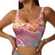 thumbnail image 1 of Fotbe Abstract Pink Gold Splash Sujetador Deportivo Largo sin Aros para Mujer con Almohadillas y Soporte Medio, Transpirable y Absorbente, Camiseta Tipo Chaleco o Tank Top-Medium, 1 of 8