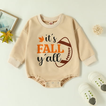 

Quealent Baby Rompers Newborn Baby Boy Girls Clothes Unique Soccer Onesie Bodysuit US Soccer Baby Outfit L&S Sleeve Soccer Infant Creeper Beige 3-6 Months