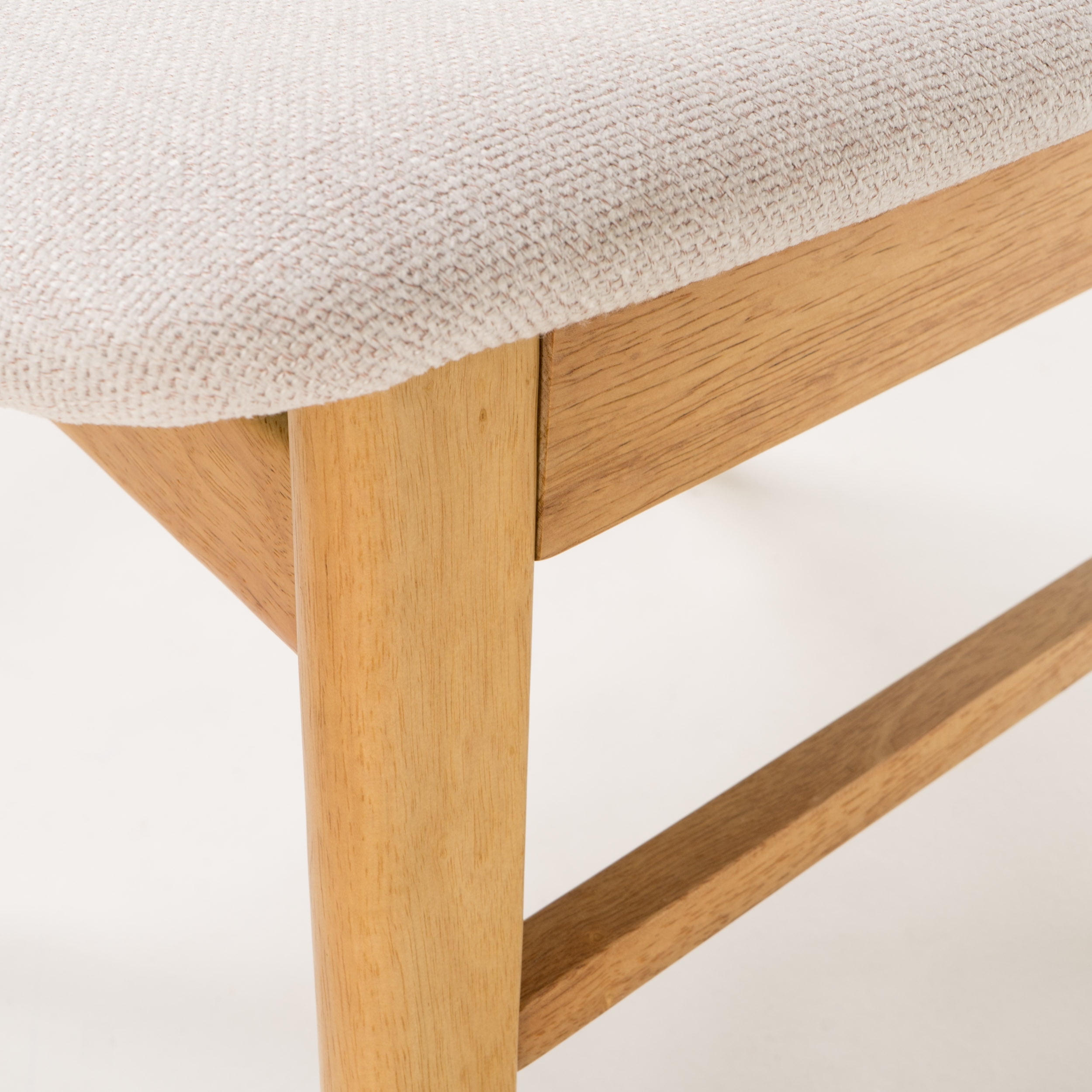 Noble House Harper Fabric Dining Chair, Set of 2, Light Beige, Natural Oak