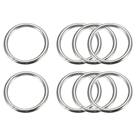Metal O Rings, 8 Pack 38mm(1.5") ID 3.8mm Thick Non-Welded O-Rings, Silver Tone