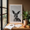 thumbnail image 6 of baby kangaro - Photography Black and White Animal Wildlife Portrait Nature Minimalist Oak Framed Wall Art Print 12 x 18 inches, 6 of 59