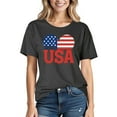 thumbnail image 2 of Axiiglly T Shirts for Women Flag Print Graphic Tees Patriotic Crew Neck Cotton Shirts Independence Day Short Sleeve Tops Casual 4th of July T-Shirts, 2 of 4