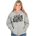 thumbnail image 3 of Cast Spells Not Dice Dragon Gamer Unisex Fleece Graphic Zip Up Hoodie Brisco Brands 2X, 3 of 5