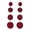 Burgundy/Gold-Tone, variant on Women's Quadruple Thread Floral Bottom Lantern Ball Dangle Earrings, Brown/Gold-Tone