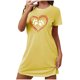 thumbnail image 2 of Camisón corto de mujer, vestido de largo medio con estampado de moda, camisón corto extragrande de mujer, camisón de manga corta con estampado de pecho a la moda, camisón de mujer, 2 of 5