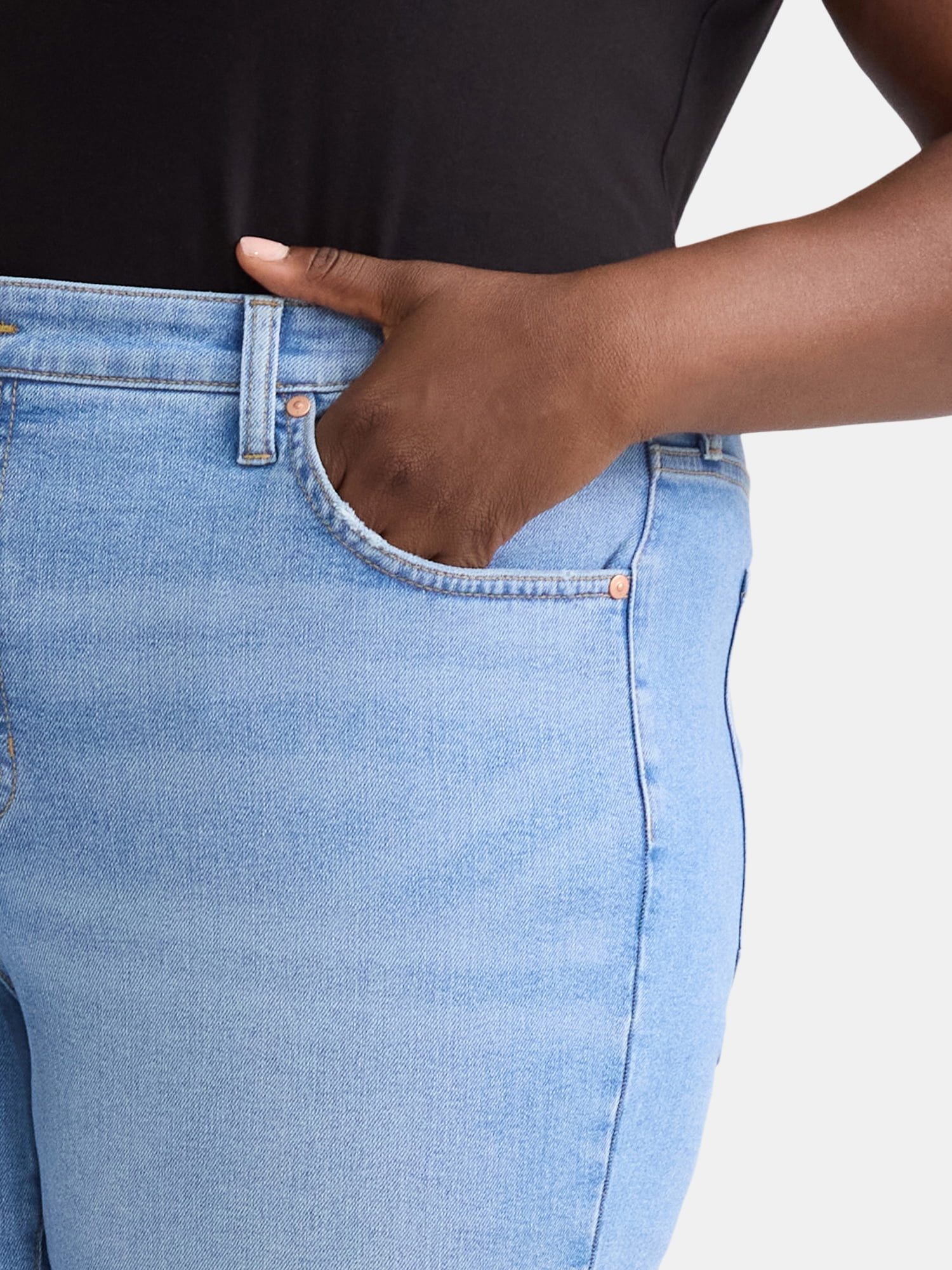 Terra & Sky Women's Plus Size Straight Leg Skinny Jeans