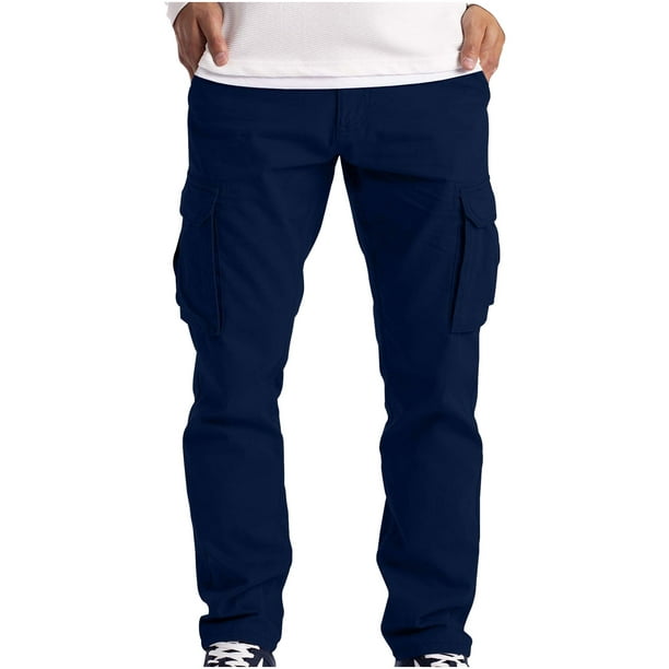 Dvkptbk Cargo Pants For Men Fashion Pockets Straight Leg Work