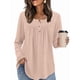 thumbnail image 2 of Camisas de Larga para Mujer, Conjuntos de Otoño, Cuello Redondo, Túnicas Casuales, Blusas de Moda, Ropa de Moda. Rosa M, 2 of 6