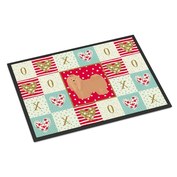Carolines Treasures CK5856MAT Lhasa Apso 1 Love Door Mat Indoor Rug or Outdoor Welcome Mat 18x27 Doormat 27"L x 18"W