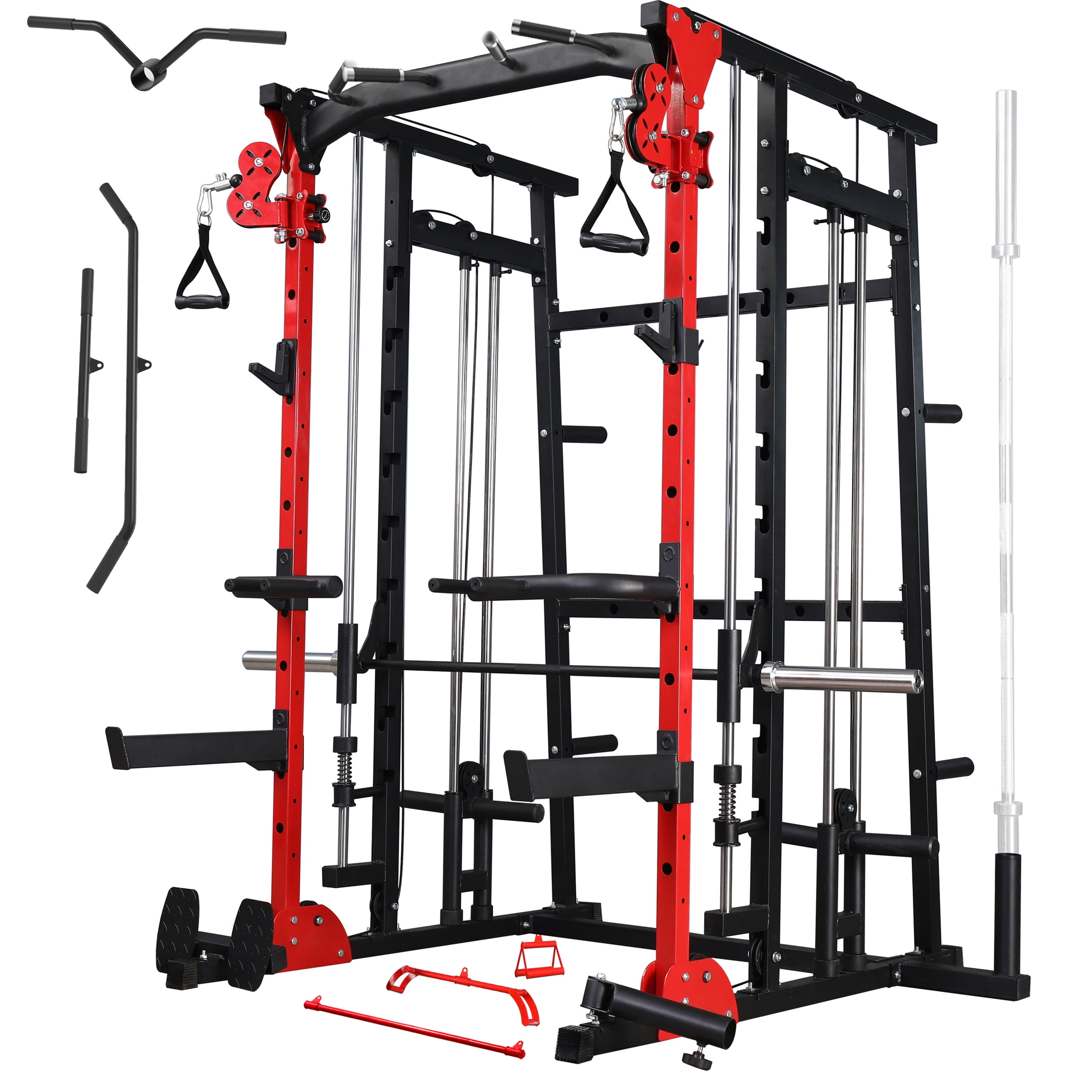 KJB SML07 Smith Machine, Power Cage with Crossover Machine,Landmine More Training Attachment