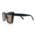 thumbnail image 6 of Womens Oversized Square Rectangular Plastic Retro Gothic Sunglasses Black Slate Tortoise - Brown, 6 of 8
