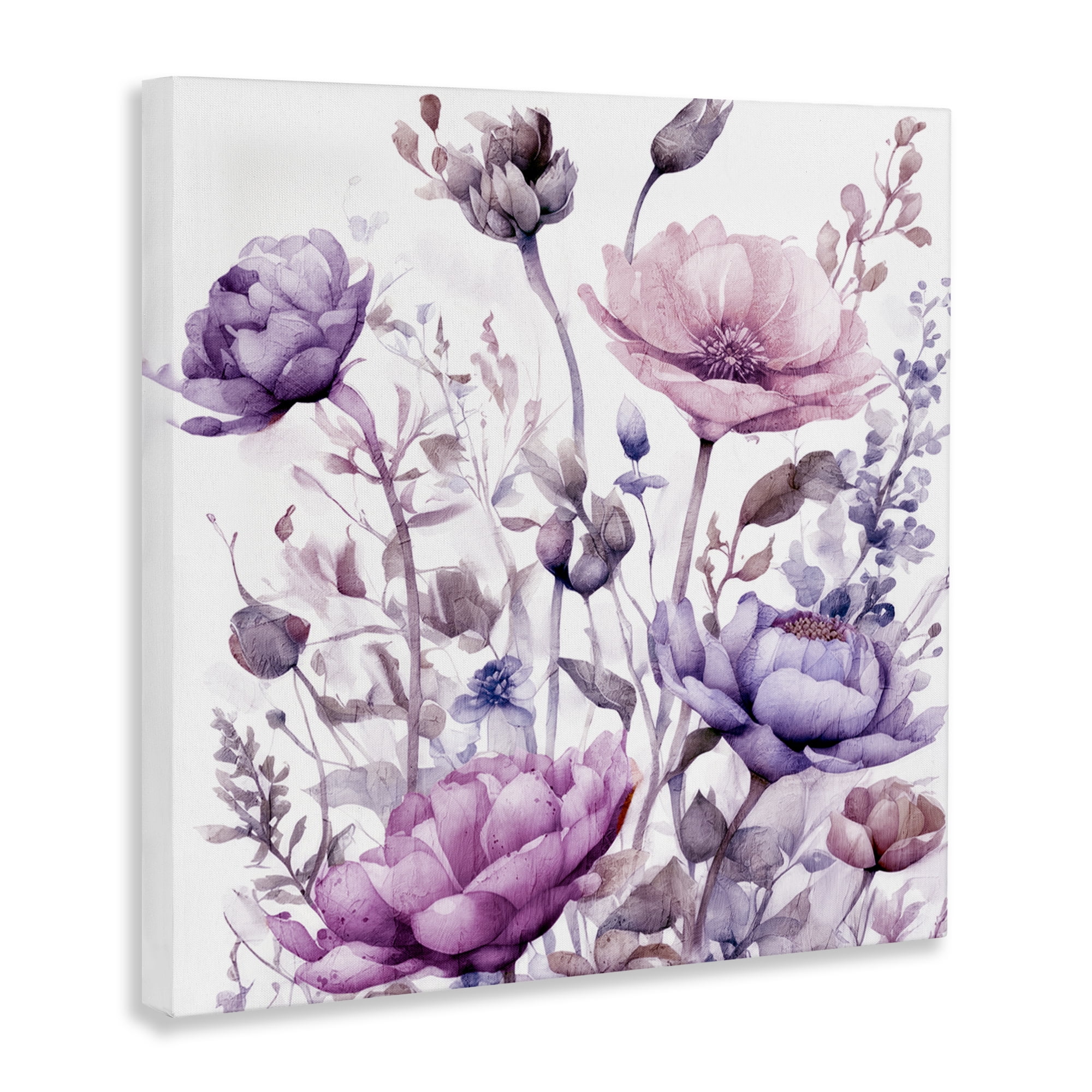 Stupell Industries Purple & Pink Florals Canvas Wall Art, design by Kim Lewis