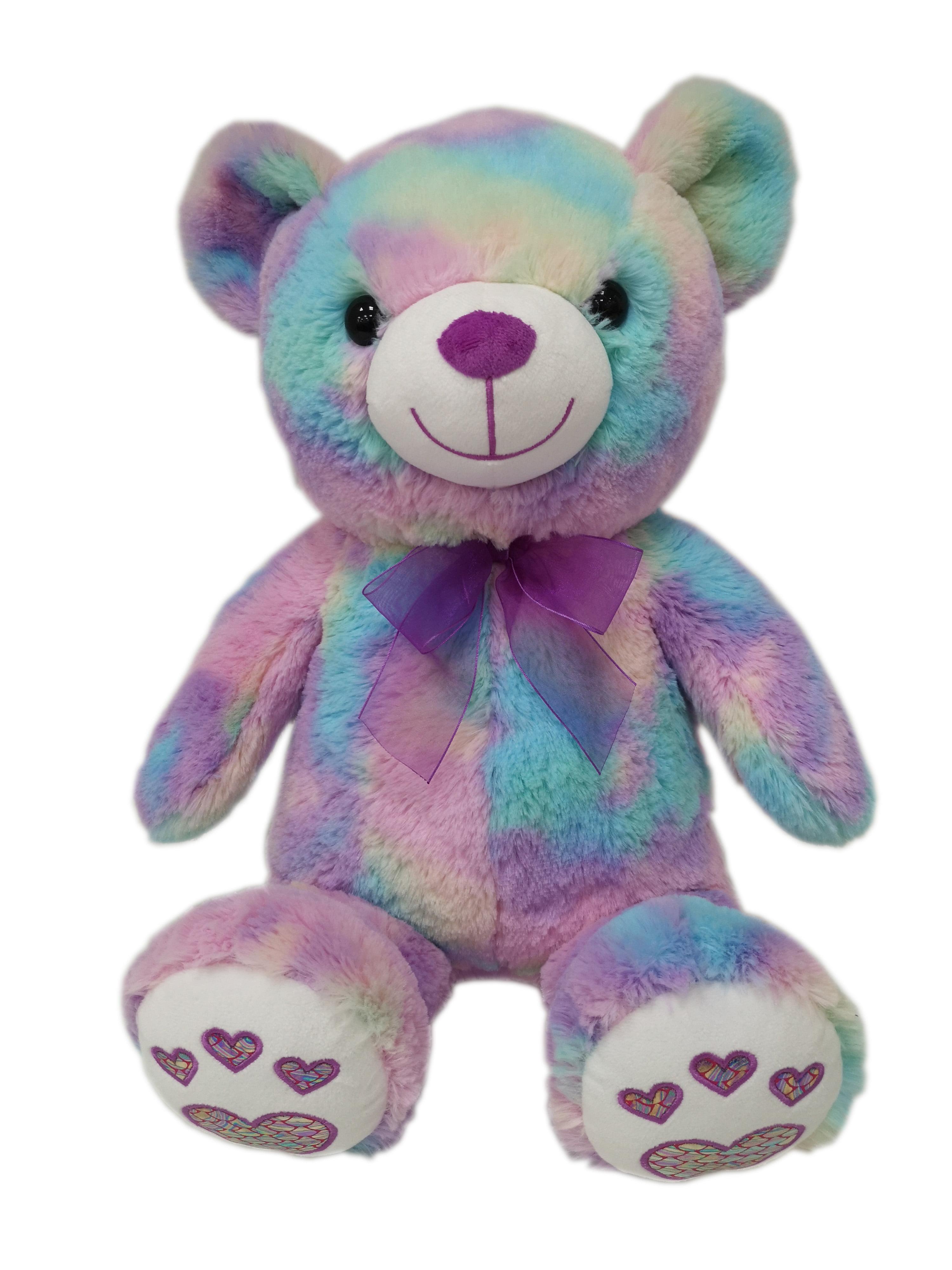 Plushland Bear Plush Stuffed Animals Toys Gifts Tie Dye Peace Birthday Gift 8″ 