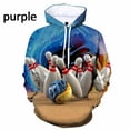 thumbnail image 1 of Mode Hommes et Femmes Nouvelle Mode Imprimé 3D bowling Haut Décontracté Chandails en Molleton à Capuche Manches Longues, 1 of 4