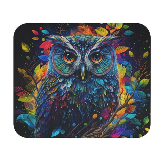 Owl Novelty Mouse Pad | Non-Slip Rubber Base Computers, Laptop, Office