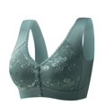 thumbnail image 4 of Wdgfv Bras for Older Women, Posy Bra - Comfortable Front Button Wireless Shaping, Front Button Bras Dark Green XXXL, 4 of 5