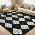 thumbnail image 2 of Black Washable Rug Neutral Bedroom Rug Geometric Checkered Rugs for Living Room Office Stain Resistant Classroom Area Rug Modern Dining Room Rugs 5x7, 2 of 9