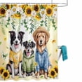 thumbnail image 2 of Shower Curtain for Bathroom Cute Blue Green Dog Watercolors Sunflowers Waterproof Bath Curtains Shower Curtains with Hooks,Floral Leaves Bathroom Curtain Privacy Drapes for Bathtubs Toilet 72x72in, 2 of 9