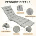 thumbnail image 4 of Topchances Outdoor Chaise Lounge Chair Cushion 70.87"L x 19.69"W Water Resistant Chaise Cushion with Ties for Outdoor Furniture, Pool Lounge Chair Cushions, Gray, 4 of 10