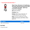 thumbnail image 2 of Water Pump, Alternator, Air Conditioning and Power Steering Accessory Drive Belt - Compatible with 2005 - 2007 Ford Focus 2.0L 4-Cylinder 2006, 2 of 2