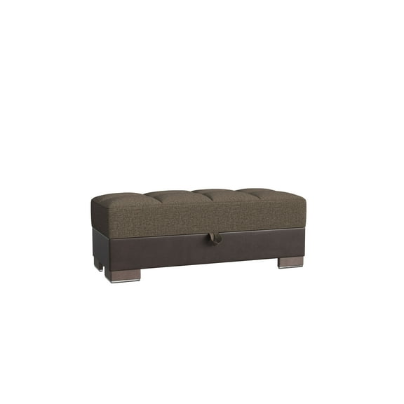 Ottomanson Origins X Rectangular Upholstered Lift Top Ottoman, Brown/Brown