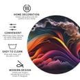 thumbnail image 3 of Fuzoiu Colorful Abstract Wave Motion Print Leather Coasters Set,Drink Coasters Set of 4,for Tabletop Protection, Durable PVC Coasters,Home Décor and Housewarming Gift-Round Shape, 3 of 6