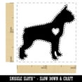 thumbnail image 2 of Boston Terrier Dog with Heart Self-Inking Rubber Stamp Ink Stamper - Black Ink - Small 1 Inch, 2 of 7