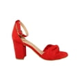 thumbnail image 2 of SANDALIAS TACONES VESTIR LEON DAMA MUJER ROJO GAMUZA 051 LEON 51, 2 of 3