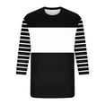 thumbnail image 4 of Savings YLSDY Men's Plus Size Striped Shirts Trendy Color Block 2025 Summer Pullover Tops Casual Loose Round Neck Long Sleeve Shirt Black XXXL, 4 of 4